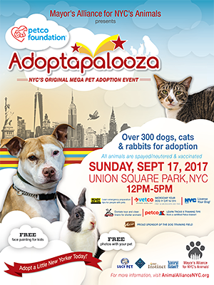 Adoptapalooza Union Square - Sunday, September 17, 2017