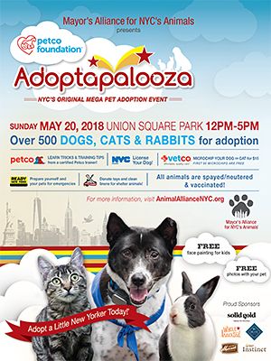 Adoptapalooza Union Square - Sunday, May 20, 2018