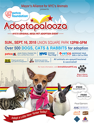 Adoptapalooza Union Square - Sunday, September 16, 2018