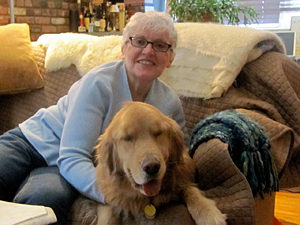 Caroline Terrile was inspired to support the Picasso Veterinary Fund when her friend adopted Golden Retriever, Pym. (Photo by Heidi Leonard)