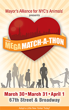 ASPCA Mega Match-a-Thon - March 30, March 31, April 1, 2012